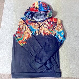 Tree Line in Abstract Art Hoodie Men’s Size 3XL IEDM.COM